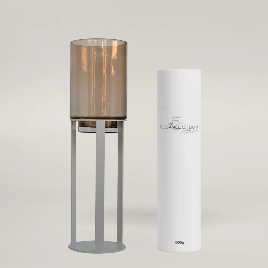 Hurricane Table Stand Beige x Powder Candle