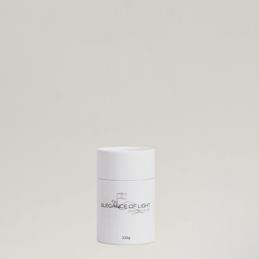 Luxe verpakking met poederkaars met lange brandduur